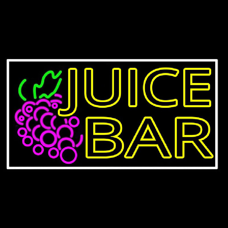 Double Stroke Juice Bar With Grapes Neonskylt