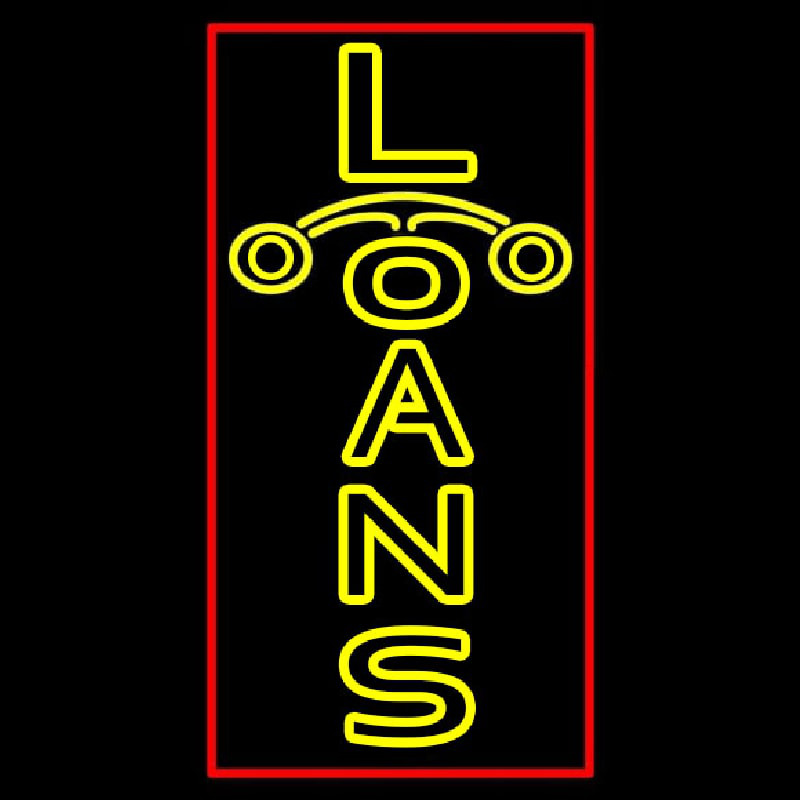 Double Stroke Loan With Red Border Neonskylt