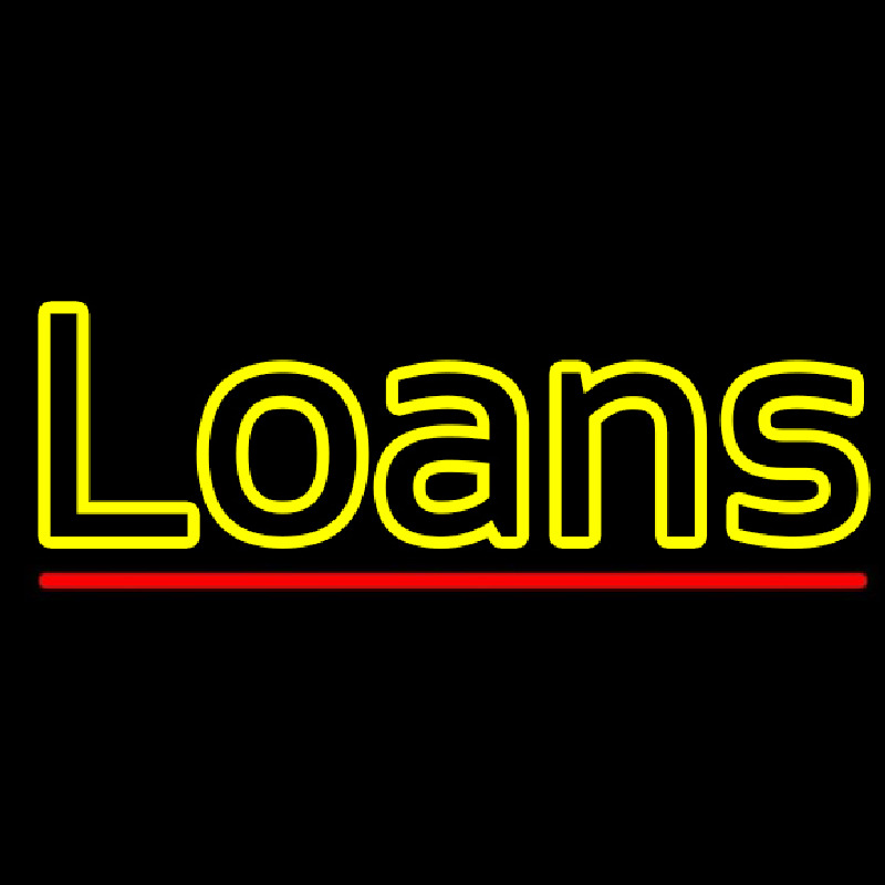 Double Stroke Loans With Red Line Neonskylt