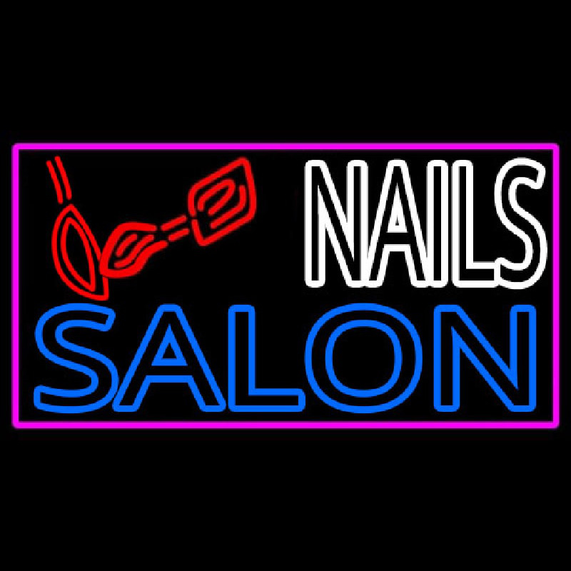 Double Stroke Nail Salon Logo Neonskylt