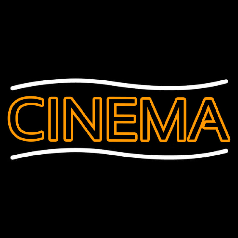 Double Stroke Orange Cinema Neonskylt