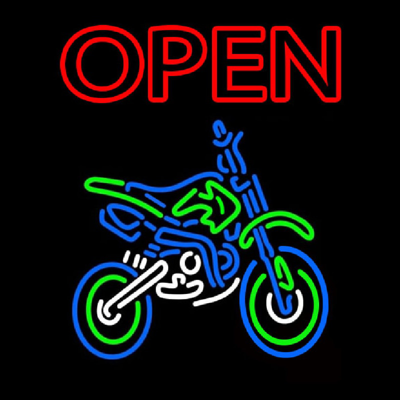 Double Stroke Red Open Bike Logo Neonskylt