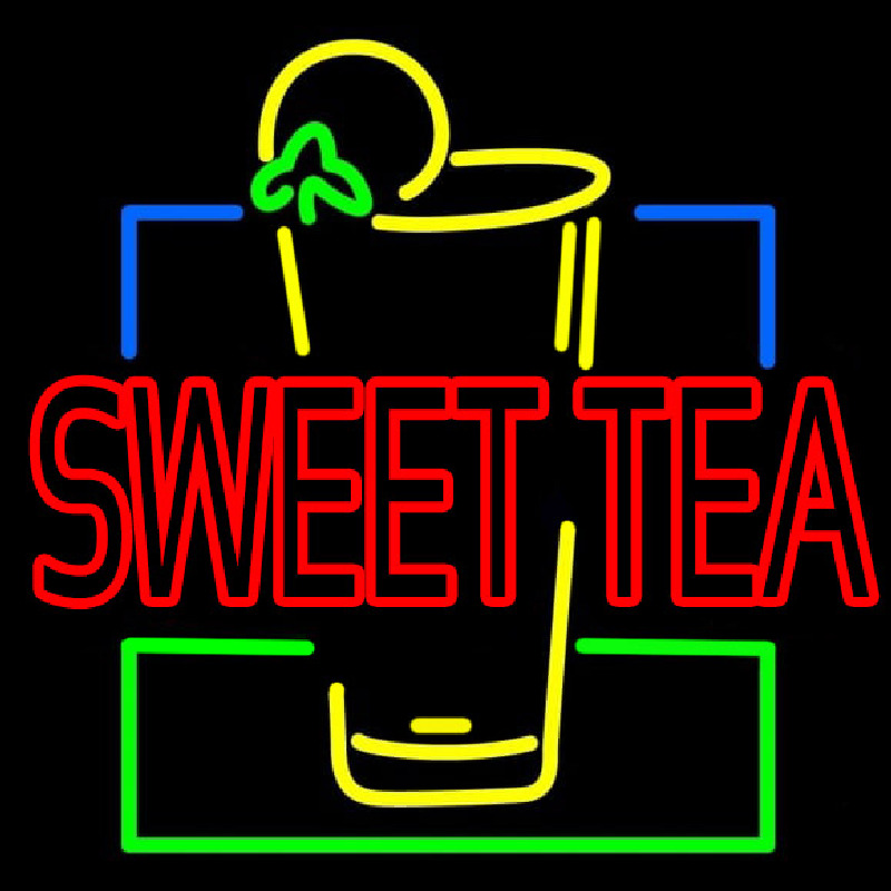 Double Stroke Sweet Tea With Glass Neonskylt