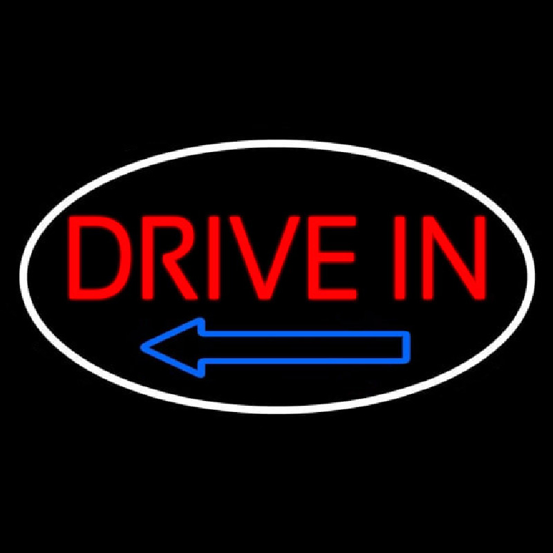 Drive In Arrow With Border Neonskylt