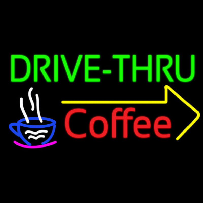 Drive Thru Coffee Neonskylt