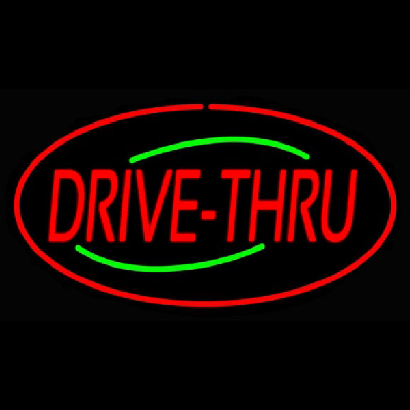 Drive Thru Oval Red Neonskylt