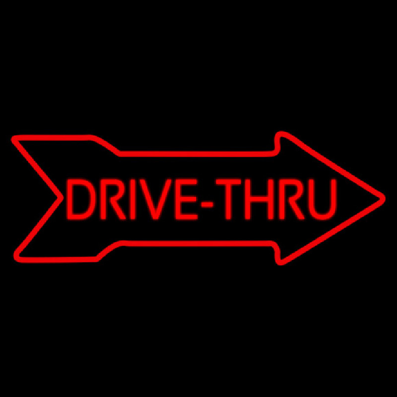 Drive Thru With Arrow Neonskylt