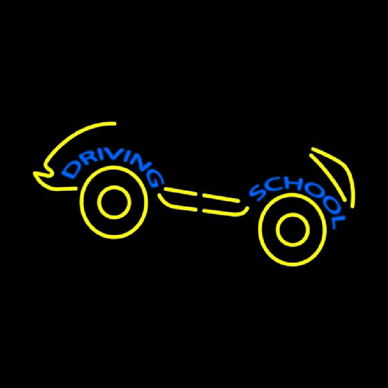Driving School With Car Neonskylt