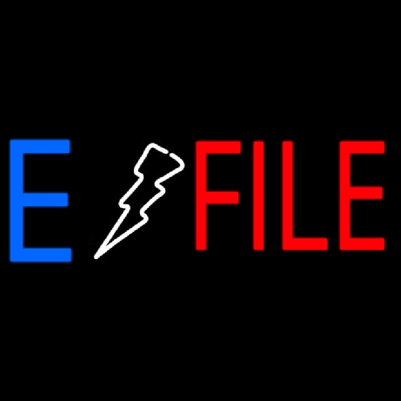 E File Neonskylt