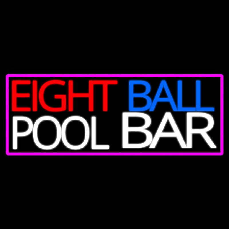 Eight Ball Pool Bar With Pink Border Neonskylt