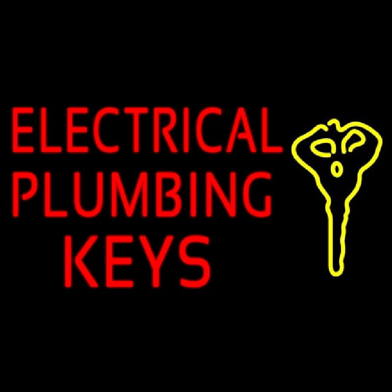 Electrical Plumbing Keys Neonskylt