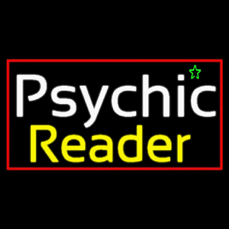 European Psychic Reader With Red Border Neonskylt