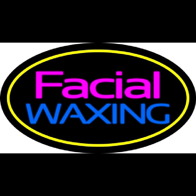 Facial Wa ing Oval Yellow Neonskylt