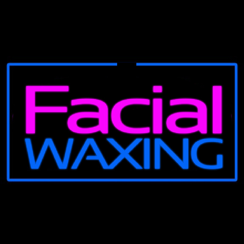 Facial Wa ing Rectangle Blue Neonskylt