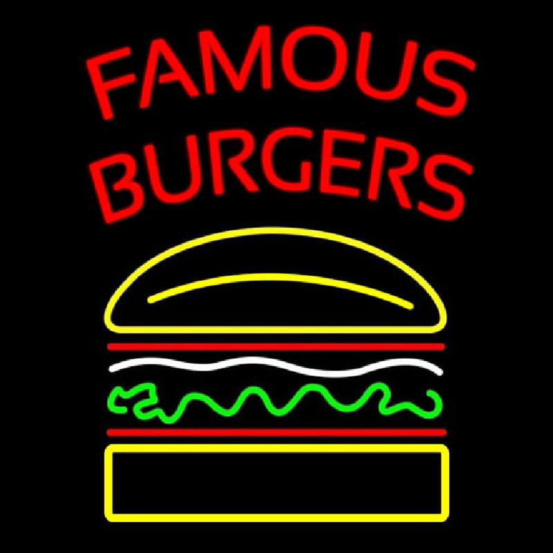 Famous Burgers Neonskylt