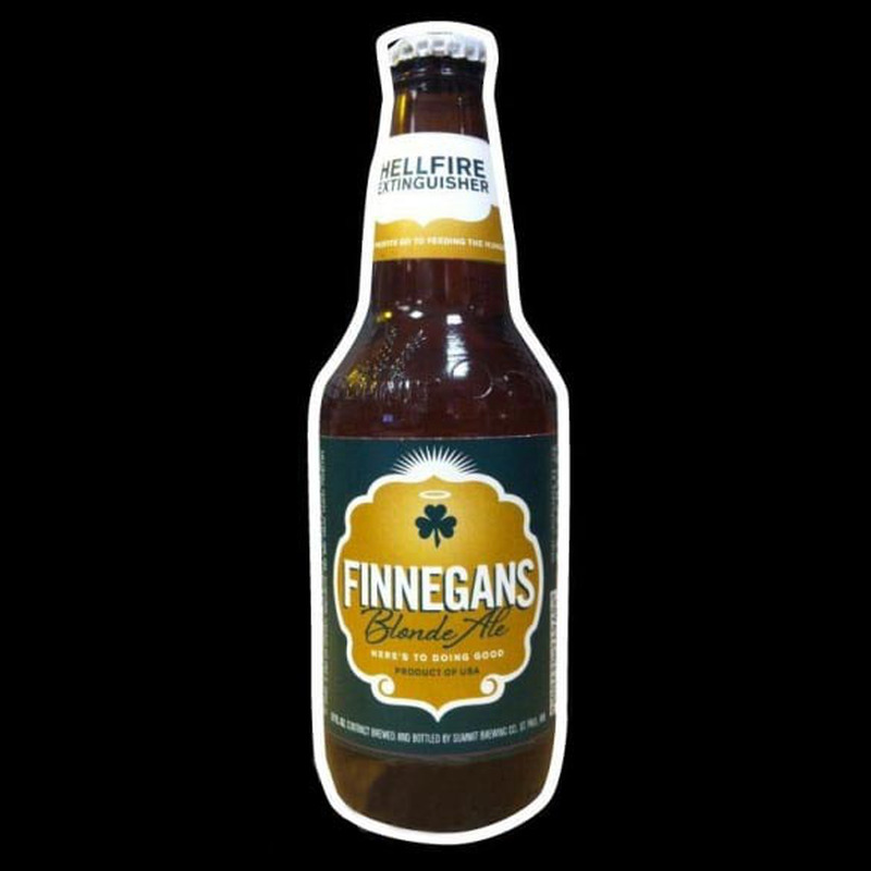 Finnegans Bottle Beer Sign Neonskylt