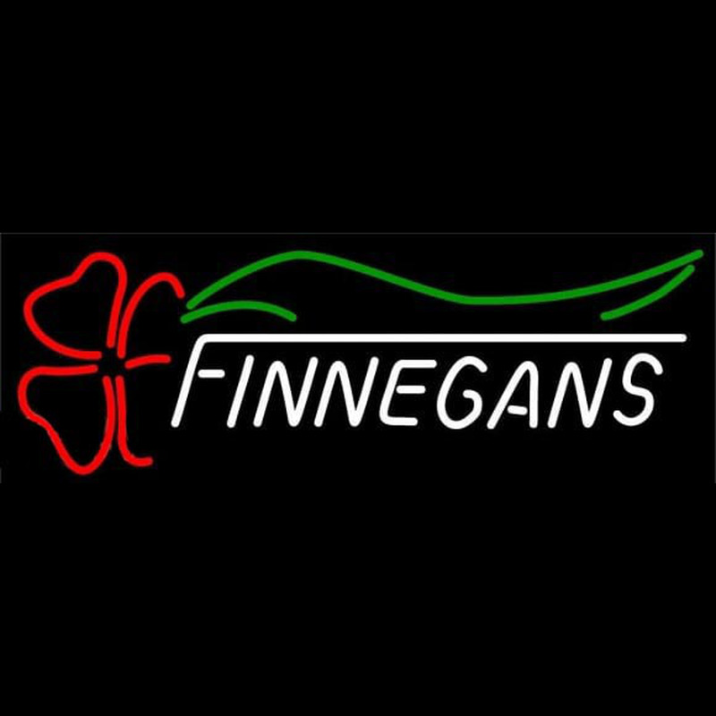 Finnegans With Clover Whiskey Beer Sign Neonskylt