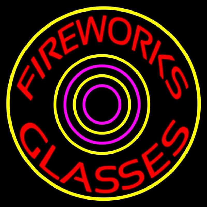 Fire Work Glasses 2 Neonskylt