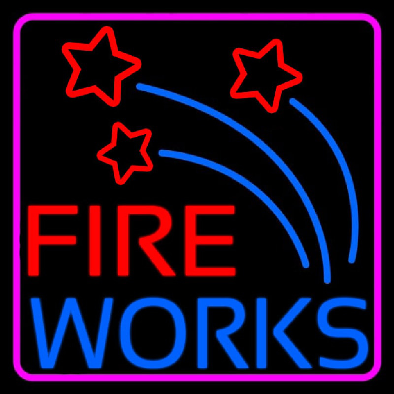 Fire Work Multi Color 1 Neonskylt