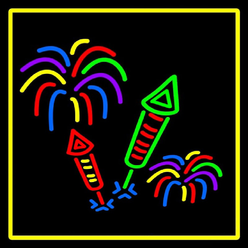 Fire Work With Multi Color 1 Neonskylt