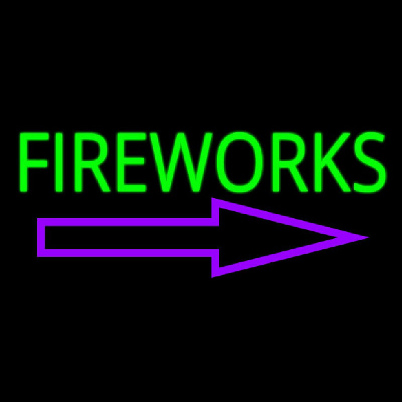 Fireworks With Arrow 1 Neonskylt