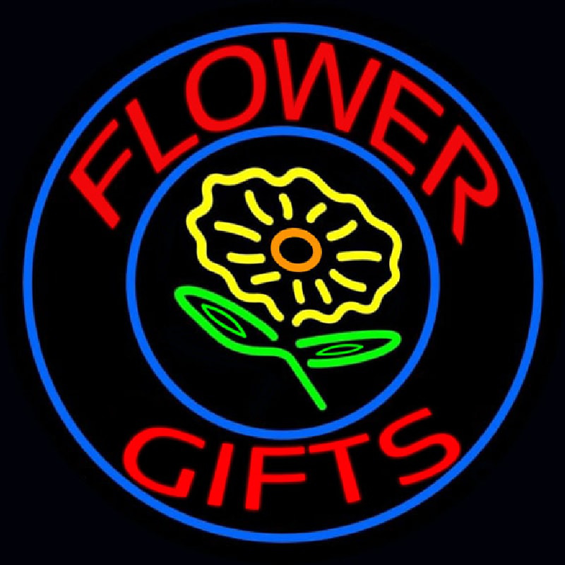 Flower Gifts In Block Logo Neonskylt