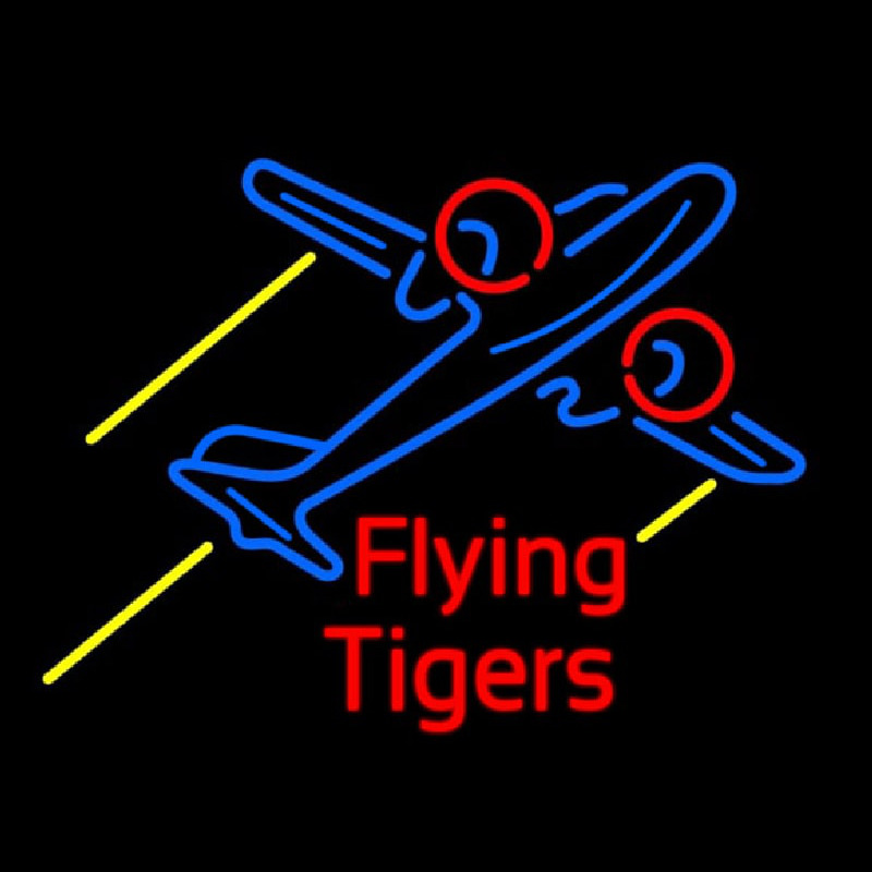 Flying Tigers Airplane Neonskylt
