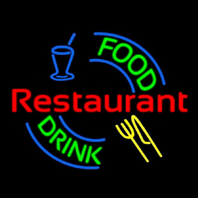 Food And Drink Restaurant Logo Neonskylt