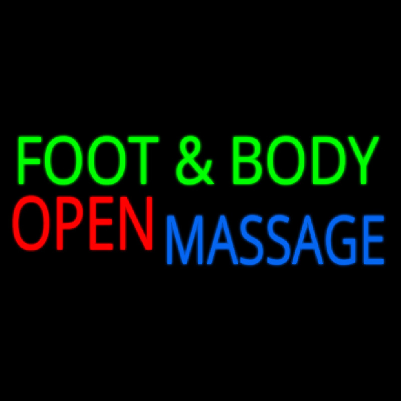Foot And Body Massage Open Neonskylt