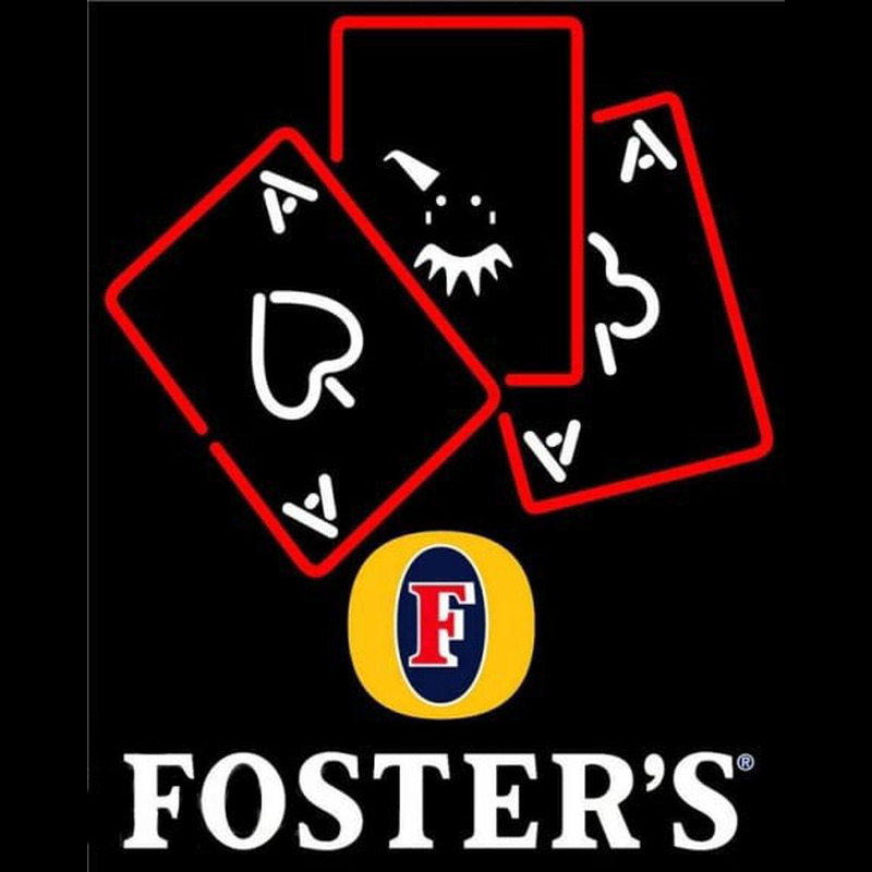 Fosters Ace And Poker Beer Sign Neonskylt