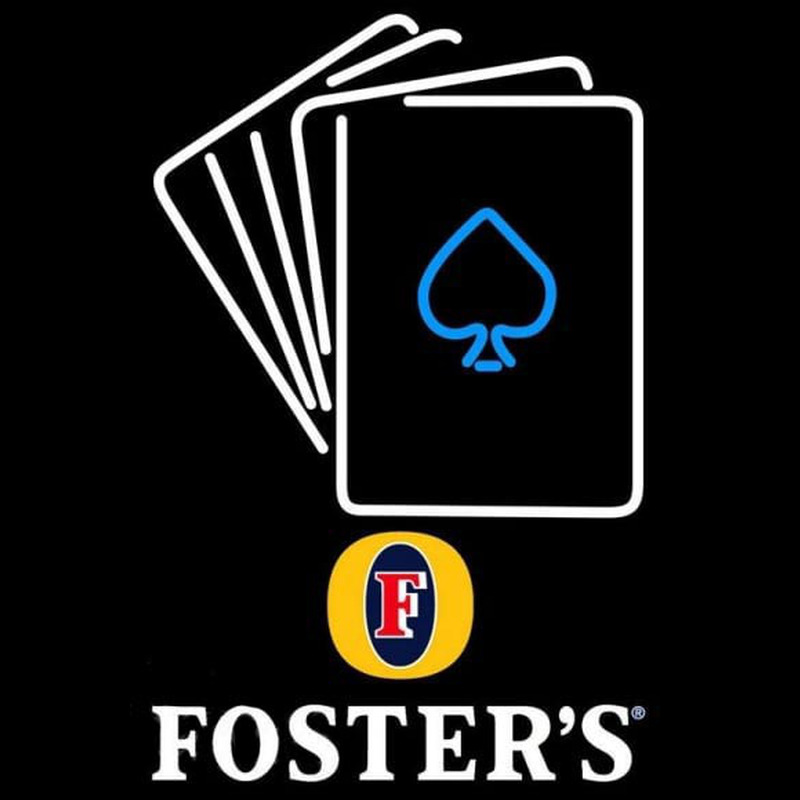 Fosters Cards Beer Sign Neonskylt