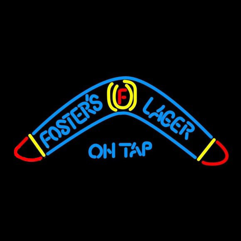 Fosters Lager Boomerang Beer Sign Neonskylt