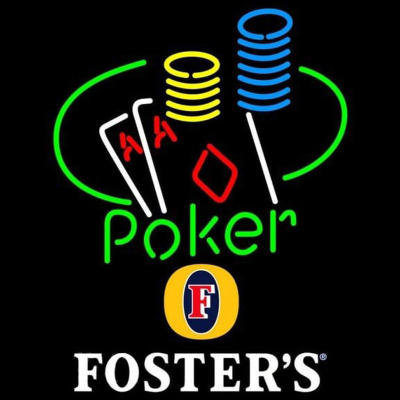 Fosters Poker Ace Coin Table Beer Sign Neonskylt