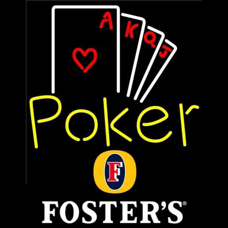 Fosters Poker Ace Series Beer Sign Neonskylt