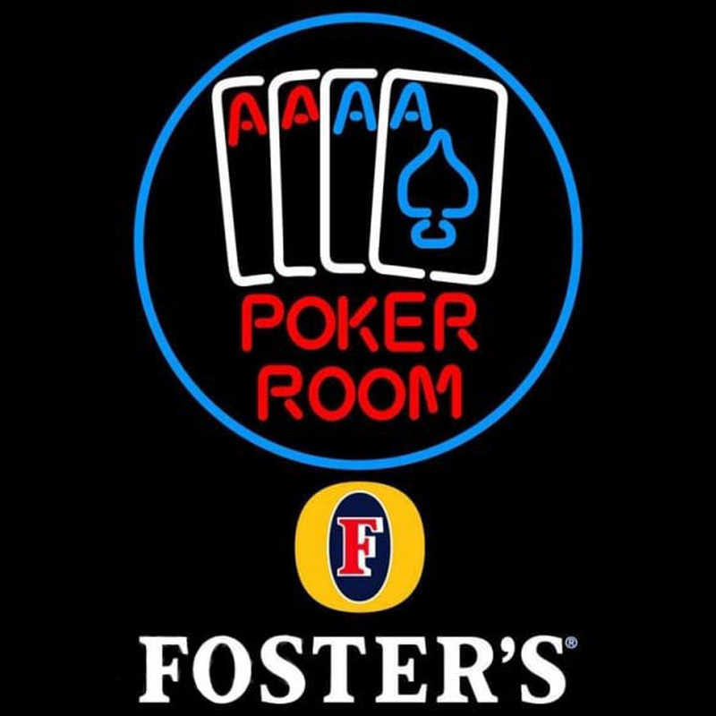 Fosters Poker Room Beer Sign Neonskylt