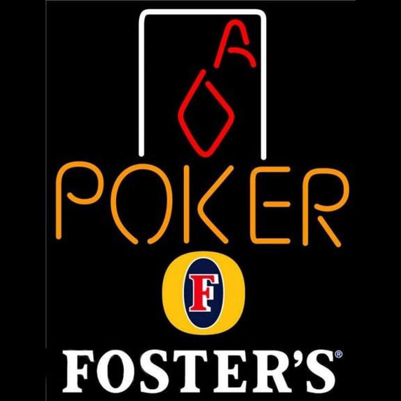 Fosters Poker Squver Ace Beer Sign Neonskylt