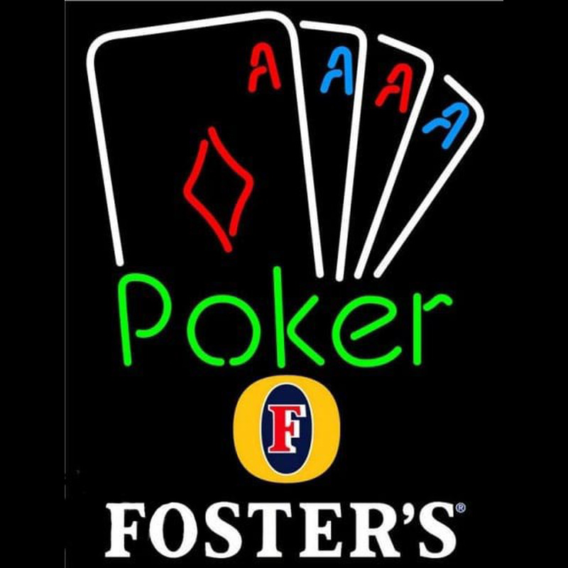 Fosters Poker Tournament Beer Sign Neonskylt