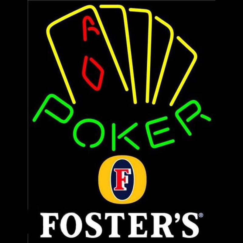 Fosters Poker Yellow Beer Sign Neonskylt