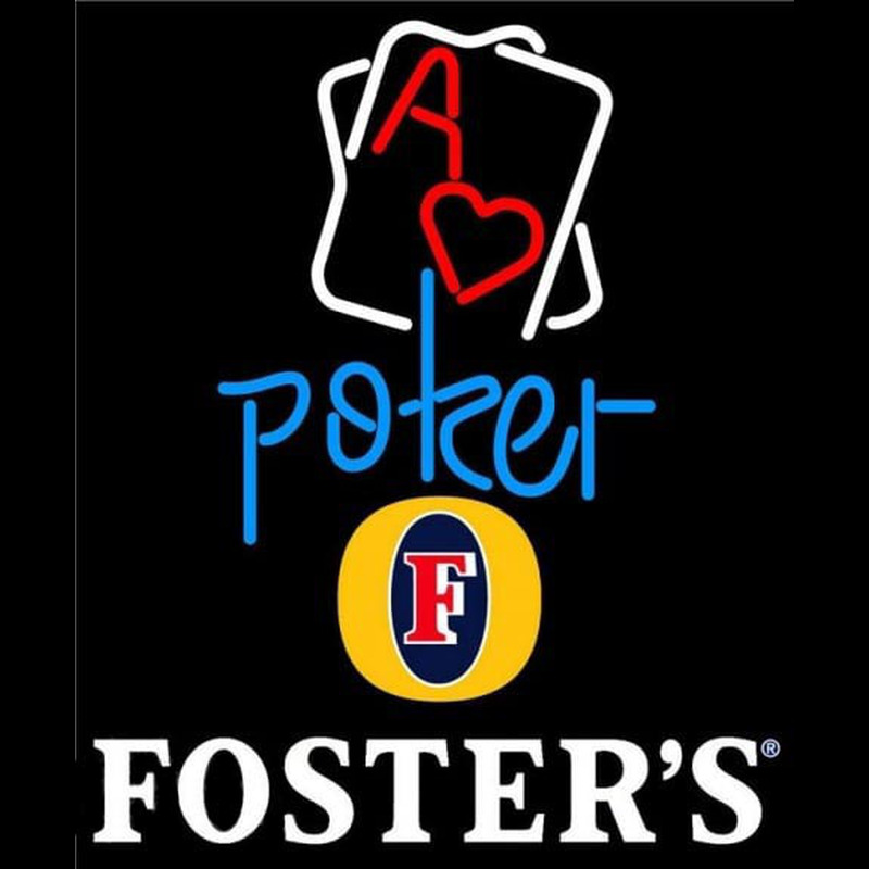 Fosters Rectangular Black Hear Ace Beer Sign Neonskylt