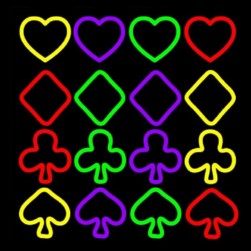 Four Signs Of The Poker Neonskylt