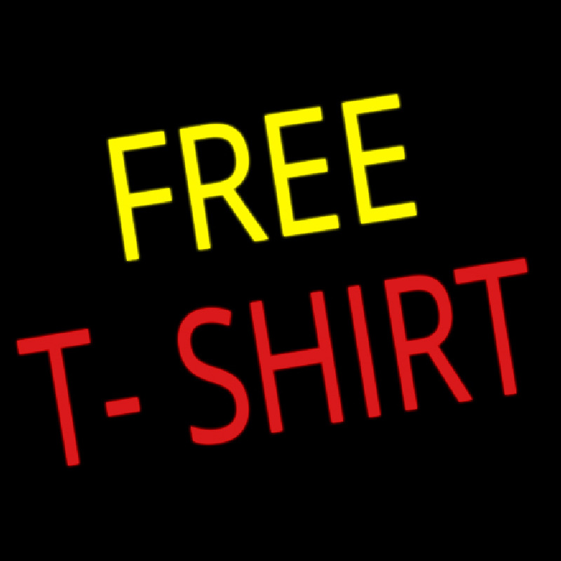 Free T Shirts Neonskylt