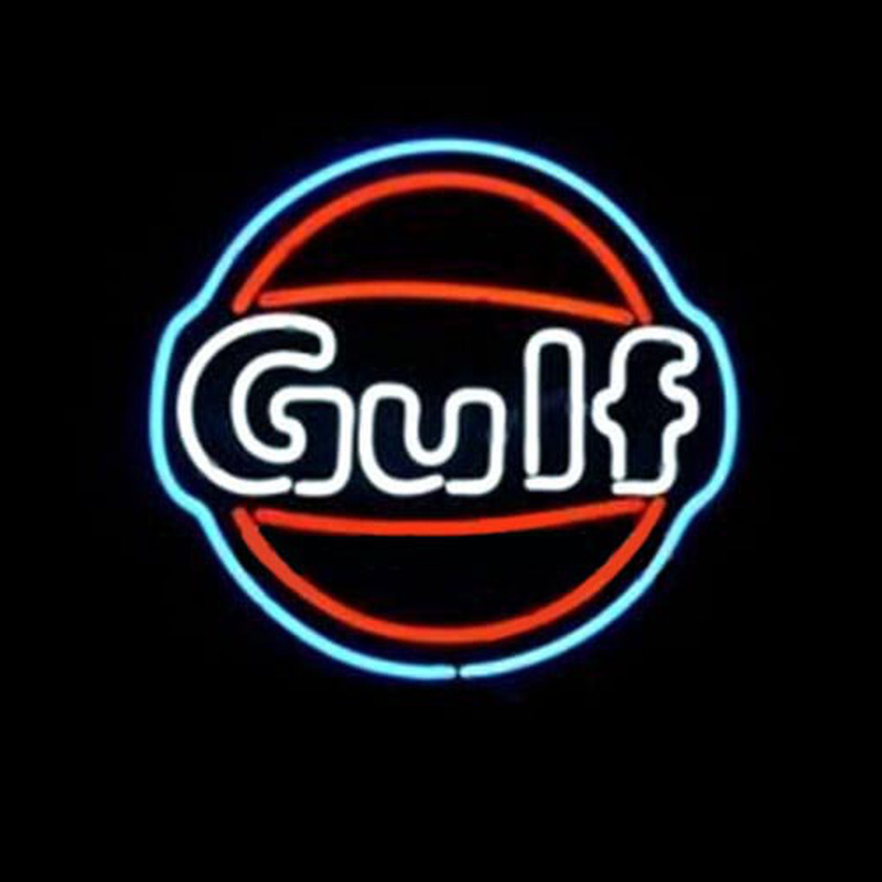 GULF OIL LOGO BEER BAR Neonskylt