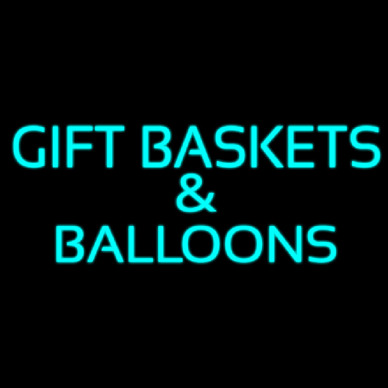 Gift Baskets Balloons Turquoise Neonskylt