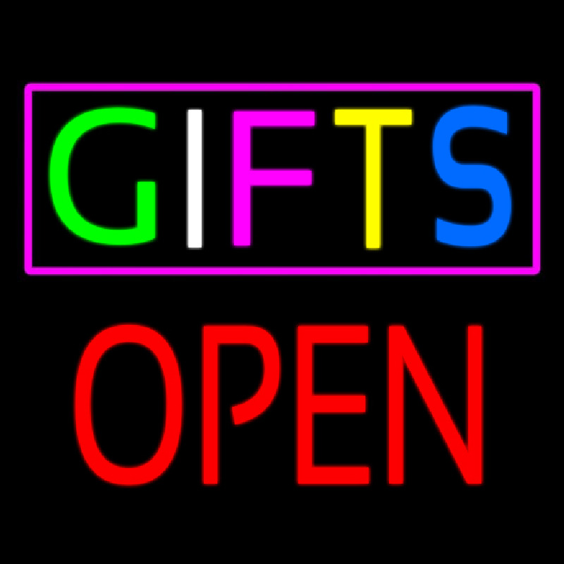 Gifts Block Open Neonskylt