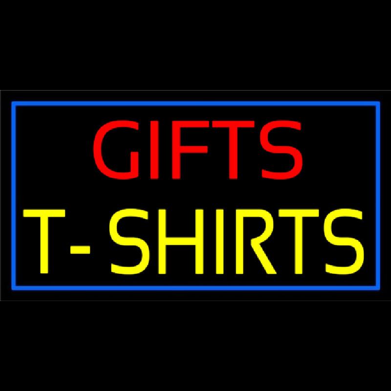 Gifts Tshirts With Blue Border Neonskylt