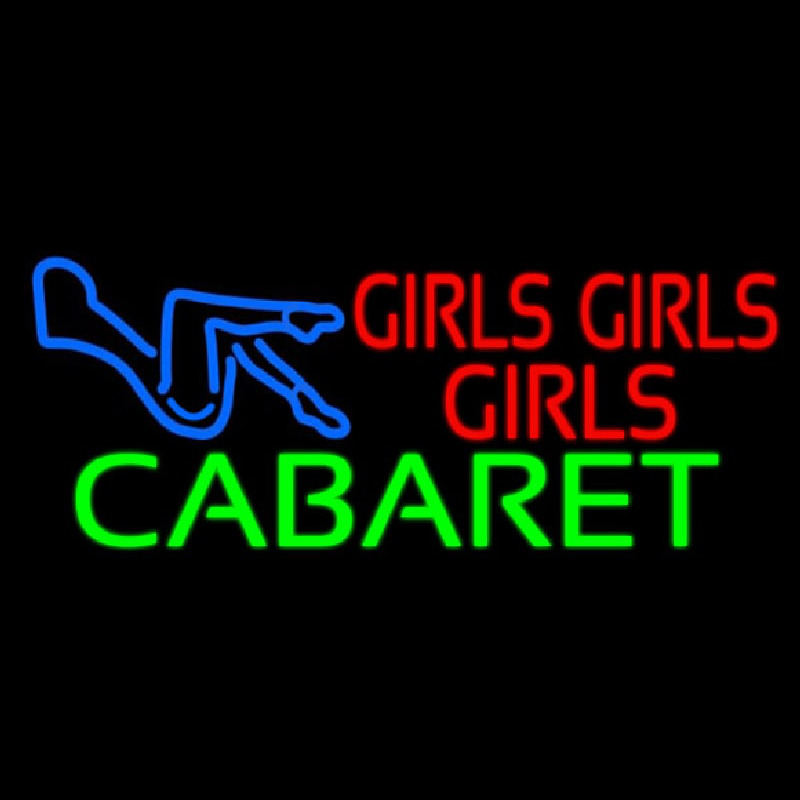 Girls Girls Girls The Cabaret Girl Logo Neonskylt