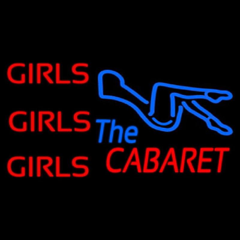 Girls Girls Girls The Cabaret Girl Logo Neonskylt