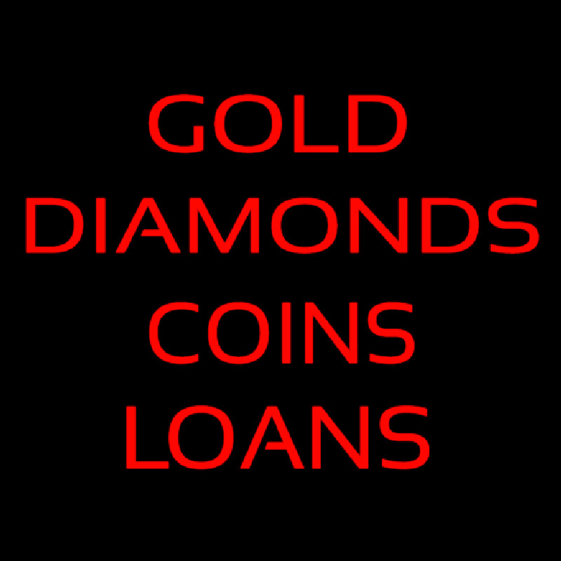Gold Diamonds Coins Loan Neonskylt