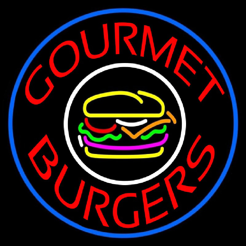 Gourmet Burgers Circle Neonskylt