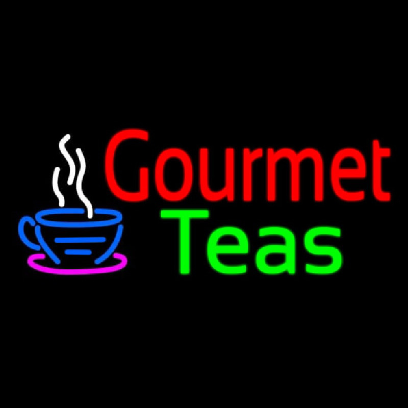 Gourmet Teas With Cup Logo Neonskylt
